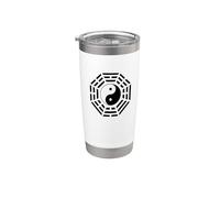 Bagua Espejo Feng Shui Diseño Yin/Yang Ocho Trigramas Símbolo Vaso térmico de acero inoxidable de doble pared