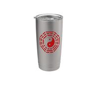 Bagua Espejo Feng Shui Diseño Yin/Yang Ocho Trigramas Símbolo Vaso térmico de acero inoxidable de doble pared