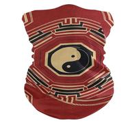 Bagua Rojo De La Cultura China Polainas De Cuello 26X30Cm Protección Solar Calentador De Cuello Antideslizante Bufanda Facial para Ciclismo Deportes Mujer