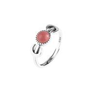 Bague en Fme de Croissant Bague en 925 Pour Femme Conception Simple Turquoise Bague Ouverte de Style Ethnique Pour Femme Bijoux agate rouge