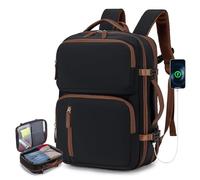 BAGZY Mochila de Cabina 40x30x15 cm Expandible hasta 40x30x20 cm - Compatible con Ryanair, Wizz Air, British Airways, Air France, Portaordenador 15.6", USB, Impermeable, Ligera para Trabajo y Viajes