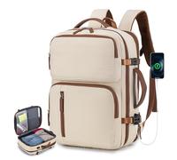 BAGZY Mochila de Cabina 40x30x15 cm Expandible hasta 40x30x20 cm - Compatible con Ryanair, Wizz Air, British Airways, Air France, Portaordenador 15.6", USB, Impermeable, Ligera para Trabajo y Viajes