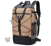 BAGZY Mochila Enrollable Mochila Viaje Cabina Avion 40x30x15 para British Airways Hombre mujer Mochilas para Ordenador Portátil 17.3 Pulgadas Impermeable para Trabajo Camping Ciclismo Escuela Kaki