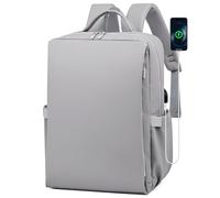 BAGZY Mochila Viaje Cabina Avion 40X30X15cm Air France British Airways Iberia 20L Portatil Equipaje de Mano Impermeable Mochilas para Ordenador Portátil 15.6 Pulgadas con Puerto USB Mujer Hombre Gris