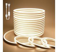 BAGZY Tira LED 220V Neon Blanco Natural 15M, Exterior Impermeable Flexible IP65 120 LED/M Strip Light Luz de la Cuerda Interior,para Dormitorio,Bar,para Fiestas Decoración Party, Sign Publicidad