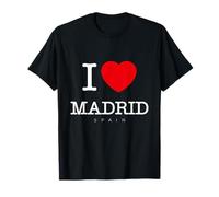 Bahaa's Tee Camiseta I Love Madrid Spain Graphic T-Shirt Unisex-Adultos Negro Talla S Manga Corta