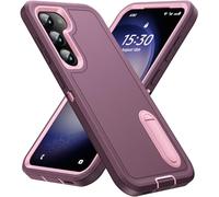 BaHaHoues Funda para Samsung Galaxy S23, funda para Samsung S23 con soporte integrado, a prueba de golpes, polvo, caídas, grado militar, funda protectora para Galaxy S23 5G (morado nocturno/rosa bebé)