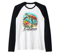 Bahamas Cruise Travel Isla del Caribe Tortuga Marina Camiseta Manga Raglan