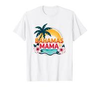 Bahamas Mama Tropical Paradise Beach Vacaciones Camiseta, Hombre, Blanco, L