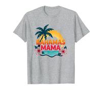 Bahamas Mama Tropical Paradise Beach Vacaciones Camiseta, Hombre, Gris Jaspeado, 6XL
