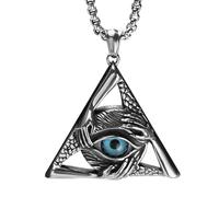 bahamut Collar gótico de mal de ojo para hombre y mujer, colgante de amuleto de ojo de tigre de escorpión, accesorios góticos, joyería, 25x1.57x1.9inch, Acero inoxidable, No es una piedra preciosa