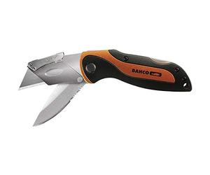 Bahco Cutters deportivos plegables con mango de aluminio y dos hojas | Cuchillo deportivo de doble hoja con mango de aluminio, mecanismo de bloqueo, hoja utilitaria
