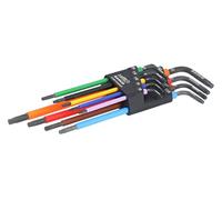 Bahco Juego de 9 llaves Torx largas codificadas por colores