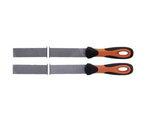 BAHCO Juego de limas de bricolaje ERGO™ 4 en 2 con mango bi-componente | Adecuado para afilar ejes herramientas y cuchillas | Mango cómodo ERGO | Superficies de archivo ásperas y finas | Duradero