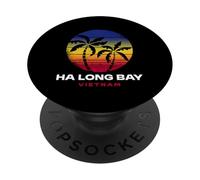 Bahía de Ha Long, Playa de Vietnam, Estilo Retro de los 80 PopSockets PopGrip Adhesivo
