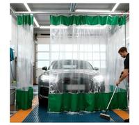 Bahía de lavado industrial con ojales de 0,6 mm, impermeable, de PVC, divisor de paneles laterales con división de empuje y tracción para taller de fábrica (verde, 2,5 x 2,5 m)