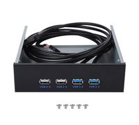 Bahía de Unidad óptica de 5,25 Pulgadas con 4 Puertos USB 3.0 y USB 2.0, Panel Frontal de Metal con Conectores de 19 Pines y 9 Pines, concentrador Interno Plug and Play para PC de