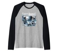 Bahía del Faro embrujado de Ghost Harbor Camiseta Manga Raglan