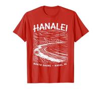 Bahía ilustrada a Mano de Hanalei, Kauai, Hawái Camiseta