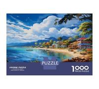 Bahía Puzzle 1000 Piezas De Cartón Grueso Pueblo costero Rompecabezas Anti Estrés Adultos para Actividad Abuelos Y Nietos como Regalo Original 70x50cm/1000pcs