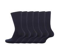 Bahob® 6 pares de calcetines unisex de algodón para el regreso a la escuela, para el tobillo y la escuela, azul marino, 14-15 Años