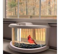 BAIAPEY Comedero para pájaros con Ventana - Comedero para pájaros de visión Clara de 180°, Duradero, Elegante comedero para pájaros en la Ventana para observación de Aves, trae alegría a tu hogar.