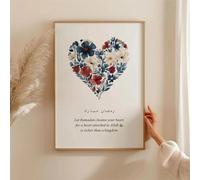 Baibexing Cuadro Decorativo De Pared Con Citas Islámicas Sobre Flores Y Ramadán, Ramadán Mubarak, Para Decoración Del Hogar, Tamaño A4. 21X30Cm Sin Marco