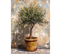 Baibexing Cuadro Minimalista Italiano Con Ramas Y Hojas De Olivo, Arquitectura, Lienzo, Pósteres, Láminas, Decoración Del Hogar, Tamaño A5. 40X60Cm Sin Marco