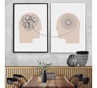 Baibexing Póster Abstracto De Psicólogo, Láminas Para Pared, Lienzos Decorativos, Cuadros Para Pared, Psicoterapeuta, Consultor De Terapia, Decoración De Oficina. 21X30Cmx2Pcs Sin Marco