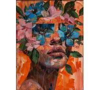 Baibexing Póster Abstracto Surrealista De Retrato Floral Femenino, Impresión De Lujo, Arte Mural Floral, Pintura Sobre Lienzo, Decoración Para Sala De Estar Y Hogar A10 60X90Cm Sin Marco