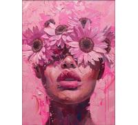 Baibexing Póster Abstracto Surrealista De Retrato Floral Femenino, Impresión De Lujo, Arte Mural Floral, Pintura En Lienzo Para Sala De Estar, Decoración Del Hogar A9 60X90Cm Sin Marco