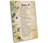 Baibexing Póster De Lienzo Con Arte Religioso, Salmo 91, Versículos Bíblicos Cristianos, Decoración De Pared, Citas Inspiradoras 50X70Cm Sin Marco