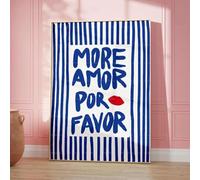 Baibexing Póster De Lienzo Con Cita De Amor Ecléctica Y Colorida Para Pared, Arte Maximalista, Más Amor Por Favor, Para Sala De Estar, Decoración Del Hogar, Tamaño A6 50X70Cm Sin Marco