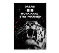 Baibexing Póster De Tigre Blanco Y Negro Con Impresiones En Lienzo Inspirador Inglés, Imagen Artística De Pared Para La Decoración Del Hogar De La Sala De Estar 30X40Cm Sin Marco
