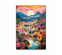 Baibexing Póster De Viaje De Colombia, Arte Mural De Sudamérica, Impresiones De Colombia, Colorido Paisaje Urbano, Pintura En Lienzo, Decoración Del Hogar, Tamaño A10 60X90Cm Sin Marco