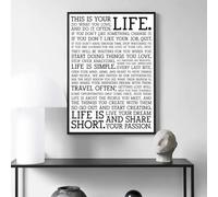Baibexing Póster Del Manifiesto This Is Your Life, Lienzo Impreso, Pintura Con Cita, Imágenes Artísticas De Pared Modernas Para Decoración Del Hogar Y La Sala De Estar 40X50Cm Sin Marco