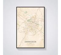Baibexing Póster E Impresiones De Mapa Abstracto De La Ciudad De España, Zaragoza, Pintura En Lienzo, Arte De Pared, Imagen Para Decoración Del Hogar Y La Sala De Estar 60X90Cm Sin Marco