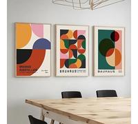Baibexing Póster E Impresiones De Pintura En Lienzo Bauhaus, Geométrica, Colorida Y Abstracta, Arte De Pared Para La Decoración Del Hogar Y La Sala De Estar. 40X60Cmx3Pcs Sin Marco