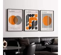 Baibexing Póster Geométrico Abstracto De La Bauhaus, Impresiones, Arte De Pared, Pintura En Lienzo, Decoración Para Sala De Estar Y Dormitorio. 21X30Cmx3Pcs Sin Marco