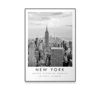 Baibexing Póster Impreso De Viaje De La Ciudad De Nueva York, Impresión En Blanco Y Negro, Cuadro Sobre Lienzo Para Pared Único, Decoración Minimalista Para El Hogar 50X70Cm Sin Marco