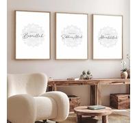 Baibexing Póster Islámico Con Citas De Bismillah, Lienzo Árabe, Impresión De Mandala, Arte De Pared, Decoración Moderna Para Sala De Estar 50X70Cmx3Pcs Sin Marco