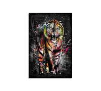 Baibexing Pósteres E Impresiones De Lienzo Con Diseño Abstracto De Tigre De Colores, Imágenes Artísticas De Pared Para La Decoración Del Hogar En La Sala De Estar, Tamaño A6 40X50Cm Sin Marco