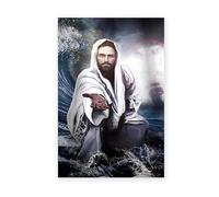 Baibexing Pósteres Vintage De Jesús, La Mano De Dios, Pintura En Lienzo, Arte De Pared Cristiano, Jesús, Dame Tu Mano, Impresiones Para Decoración De La Habitación Del Hogar A1 60X90Cm Sin Marco