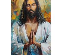 Baibexing Vintage Jesús Retrato Meditación Inspiración Religión Cristiana Póster Impresiones Lienzo Impresión Arte De La Pared Imagen Sala Dormitorio Decoración Del Hogar A4 21X30Cm Sin Marco