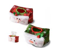 Baicccf Christmas Tissue Box Cover,2 Pieces Of Tissue Box Decoration Christmas Desktop Atmosphere Layout Kitchen Office Toilet Christmas Tissue Box De