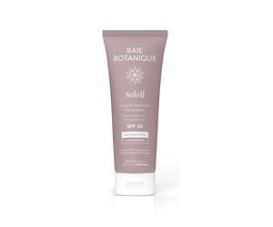 Baie Botanique Soleil - Protector solar mineral orgánico SPF 50 para cara y cuerpo, no tóxico, espino cerval de mar y caléndula, natural y vegano, sin filtro químico, seguro para arrecifes, amplio