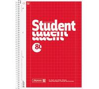 Baier & Schneider 1067928 - Bloc de notas cuadriculado (encuadernación en espiral,70 g/m², A4), color rojo