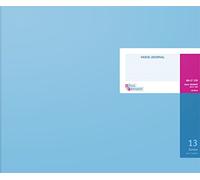 Baier & Schneider - Cuaderno de registro (tapas de cartón, 13 cuentas o 27 columnas), color azul claro y magenta