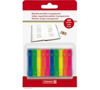 Baier & Schneider - Marcapáginas adhesivos (110 hojas, 6 x 47 mm, 5 colores translúcidos)