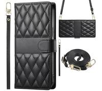 BaiFu Funda a Cuadros para OPPO A5x 5G, con Correa para la muñeca y Billetera, Compatible con OPPO A5x 5G-Negro